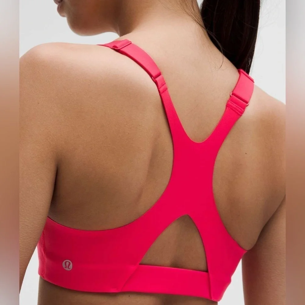 LULULEMON Ultralu Square-Neck Workout Bra *Medium Support, B/C Cup Red Glow Sz 4